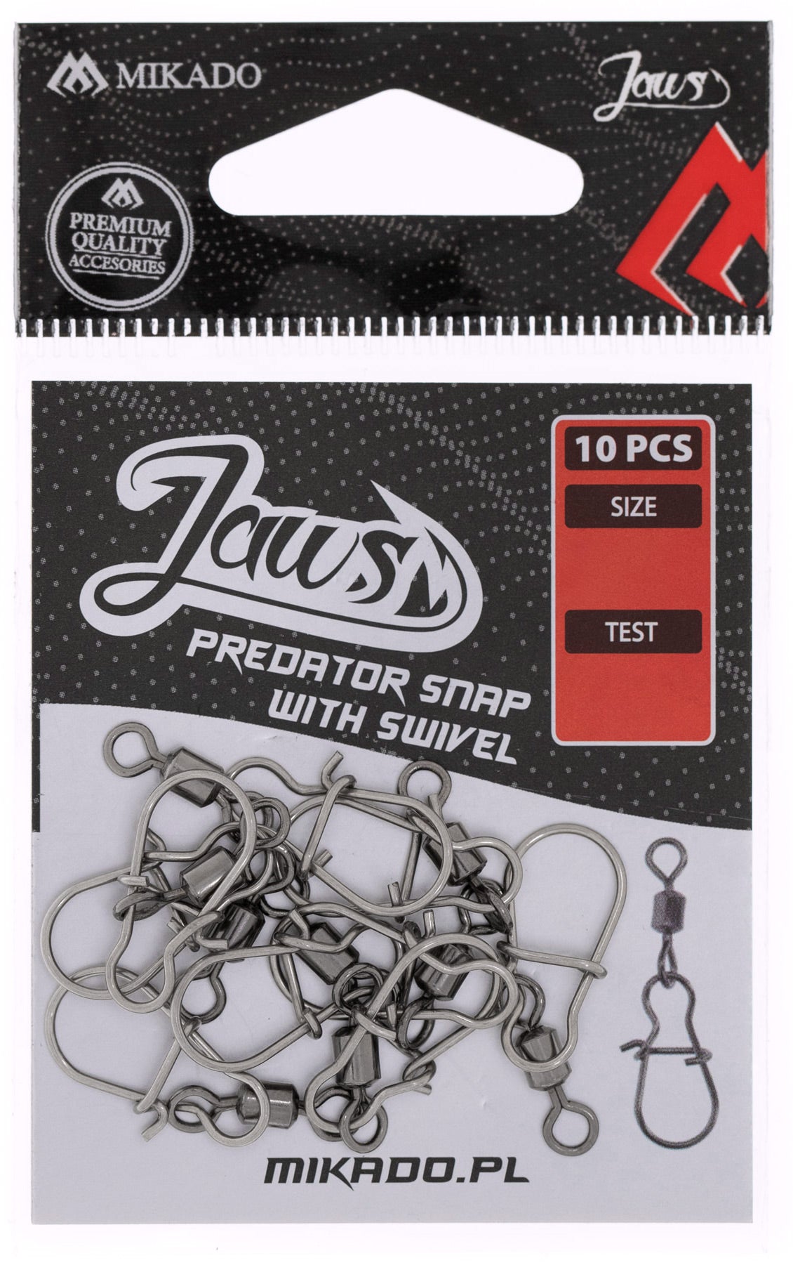 Mikado Snap - Mit Wirbel Jaws Predator Snap Größe L - 10 Stk.