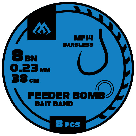 Mikado Fb Rig - MF14 Mit Bait Band - Haken Ohne Widerhaken NR. 10 / Monoschnur 0.20mm/38cm - 8 Stk.