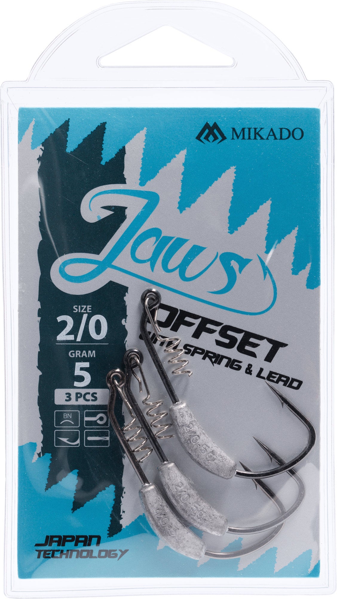 Mikado Haken - Jaws Offset Mit Schraube Und Blei 5g NR. 5/0 - 3 Stk.