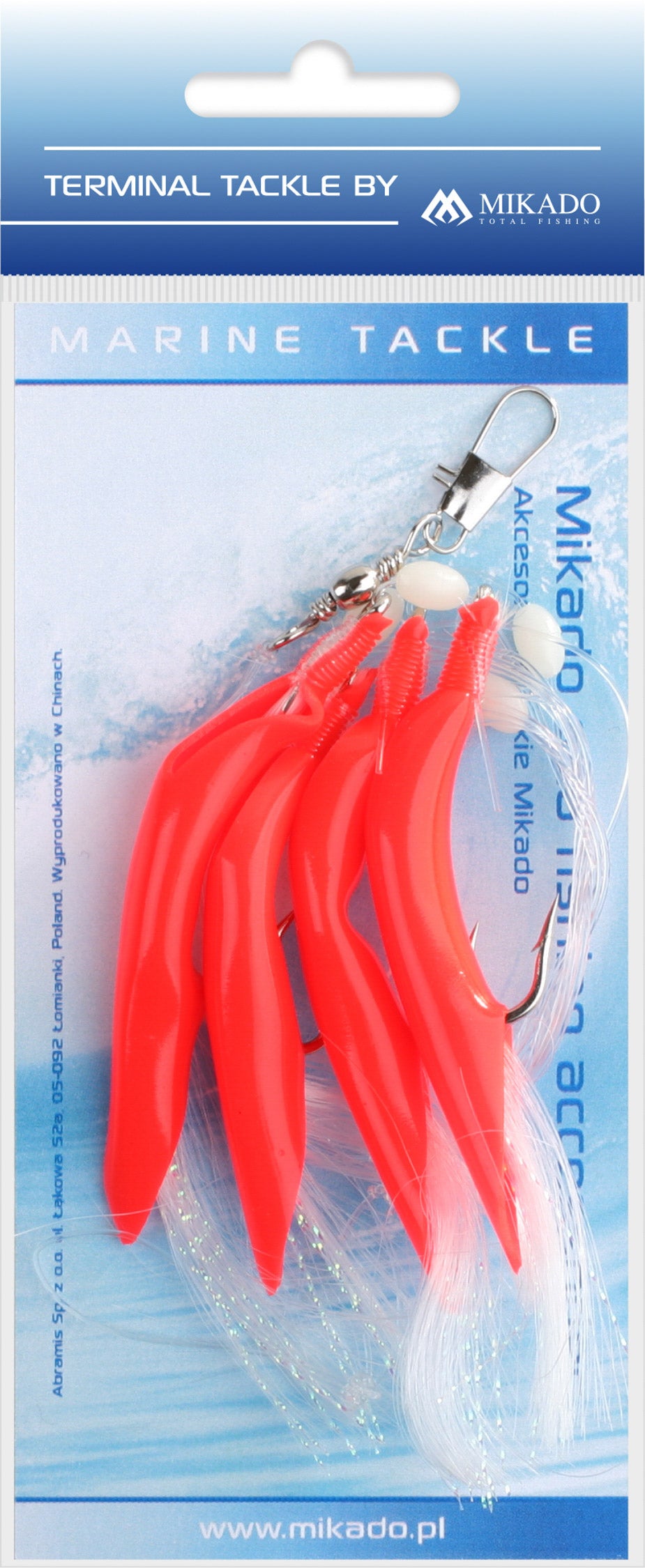Mikado Meeres-Set - Hair Tube Rig - Haken Grösse 3/0 - Rot Und Weiss - 1 Satz