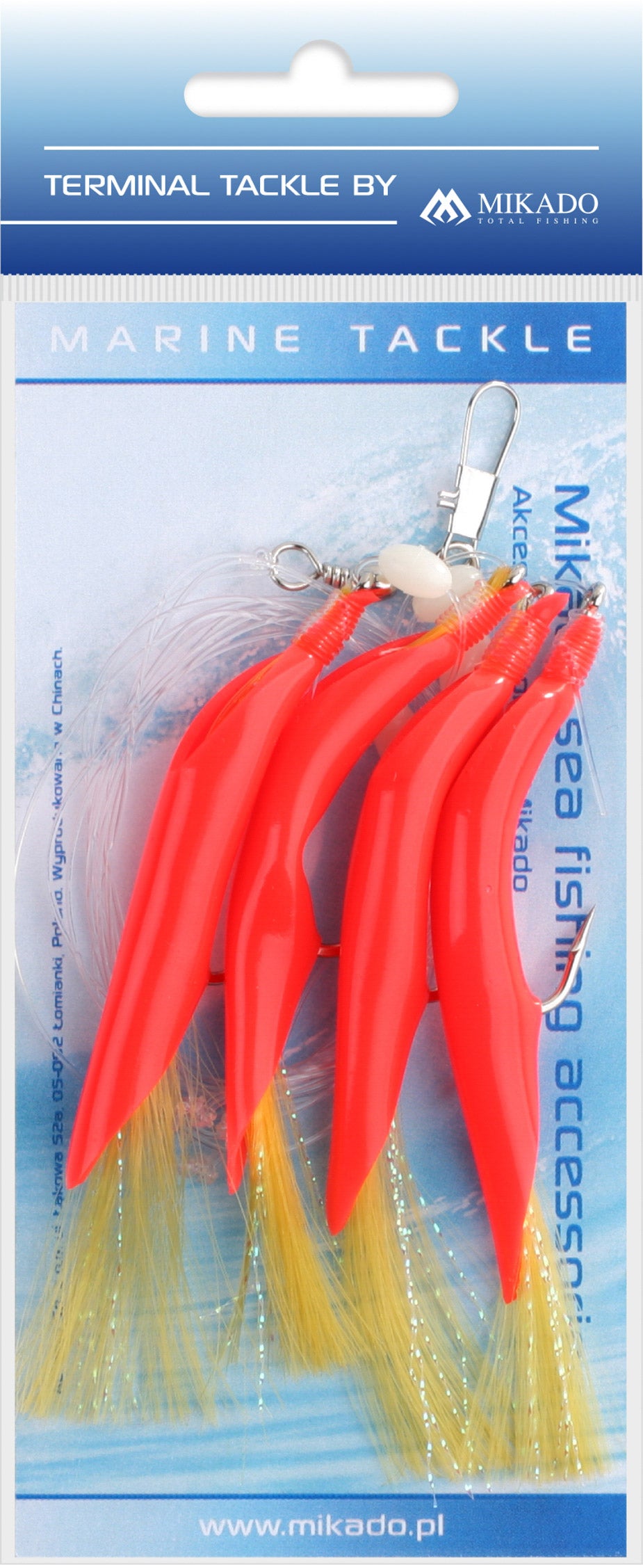 Mikado Meeres-Set - Hair Tube Rig - Haken Grösse 3/0 - Rot Und Gelb - 1 Satz