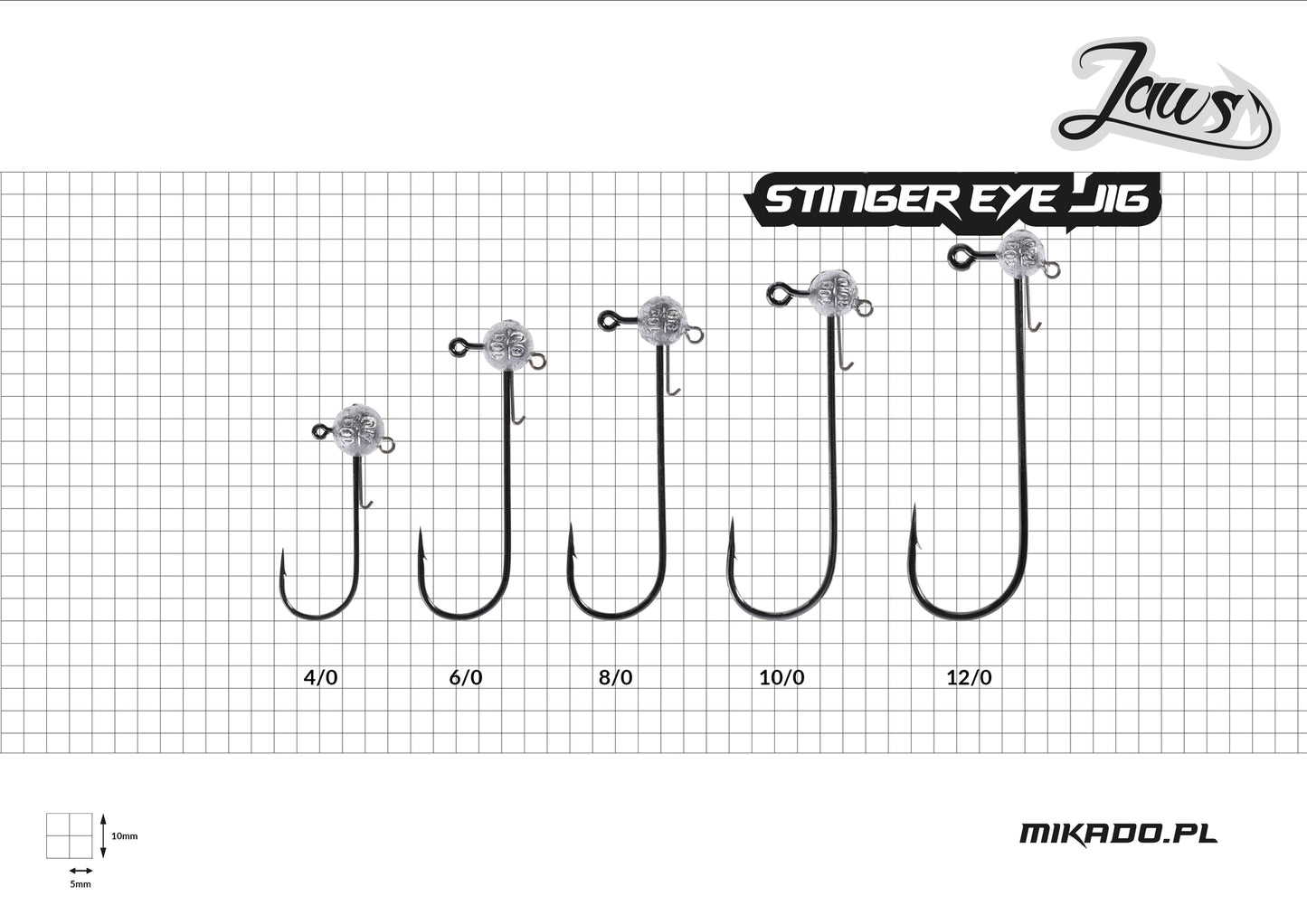Mikado Jig Head - Jaws Stinger Eye - 10gr-4/0 Bn - 3 Stk.