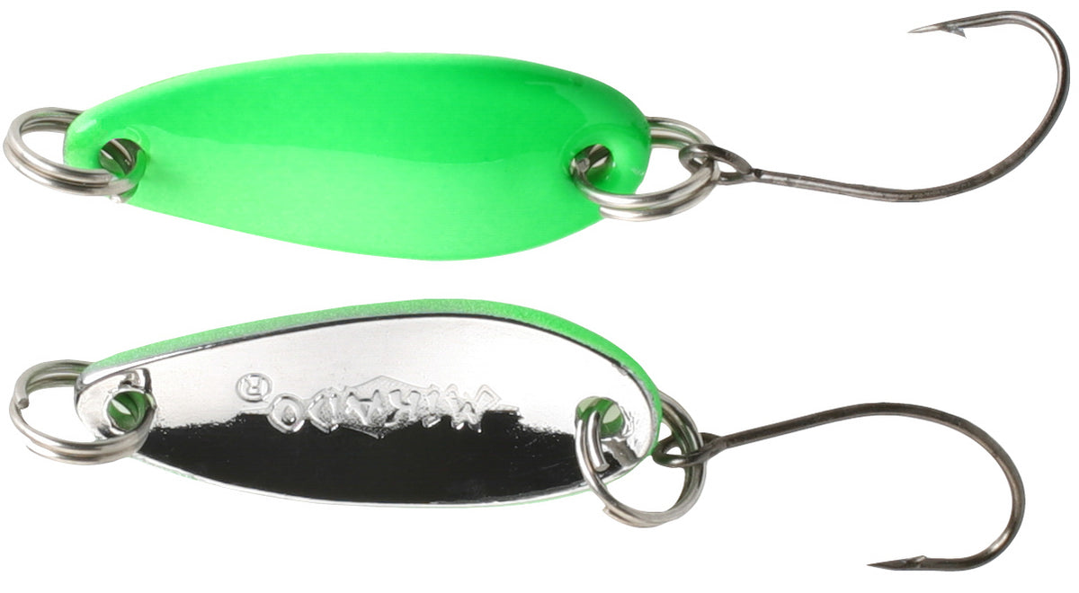 Mikado Blinker - Mini Spoon 2.4cm/1.5g - Fluo Grün Und Silber - 1 Stk.