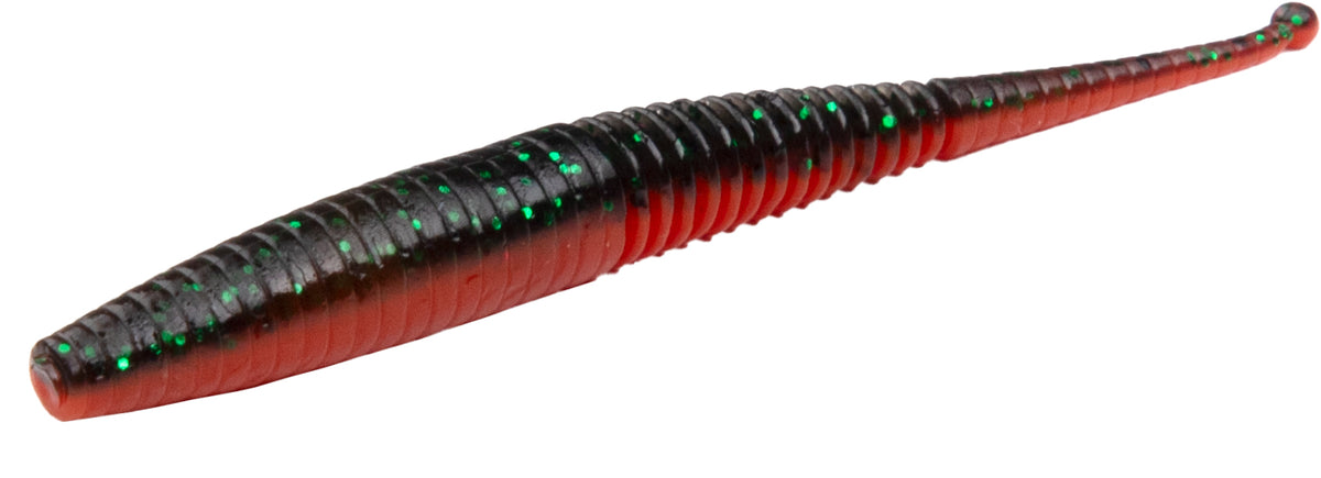 Mikado Köder - M-Craft Wiggly Worm 100mm / Red Black - 5 Stk.