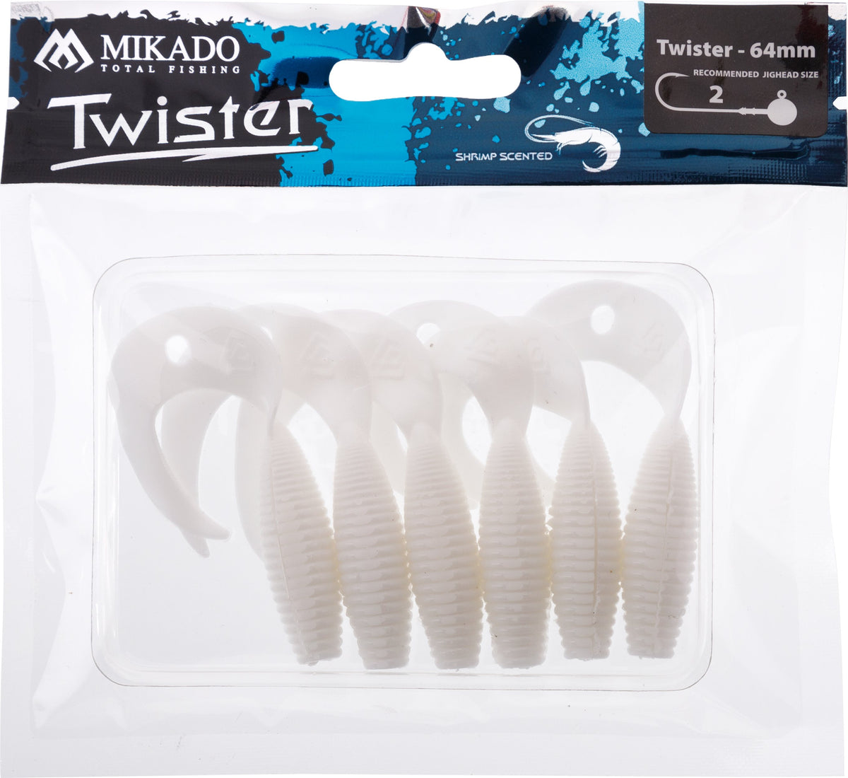 Mikado Köder - Twister 64mm/ White - 6 Stk.