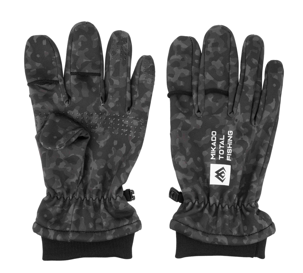 Mikado Handschuhe - Softshell Schwarz Camo Größe L - 1 Set.