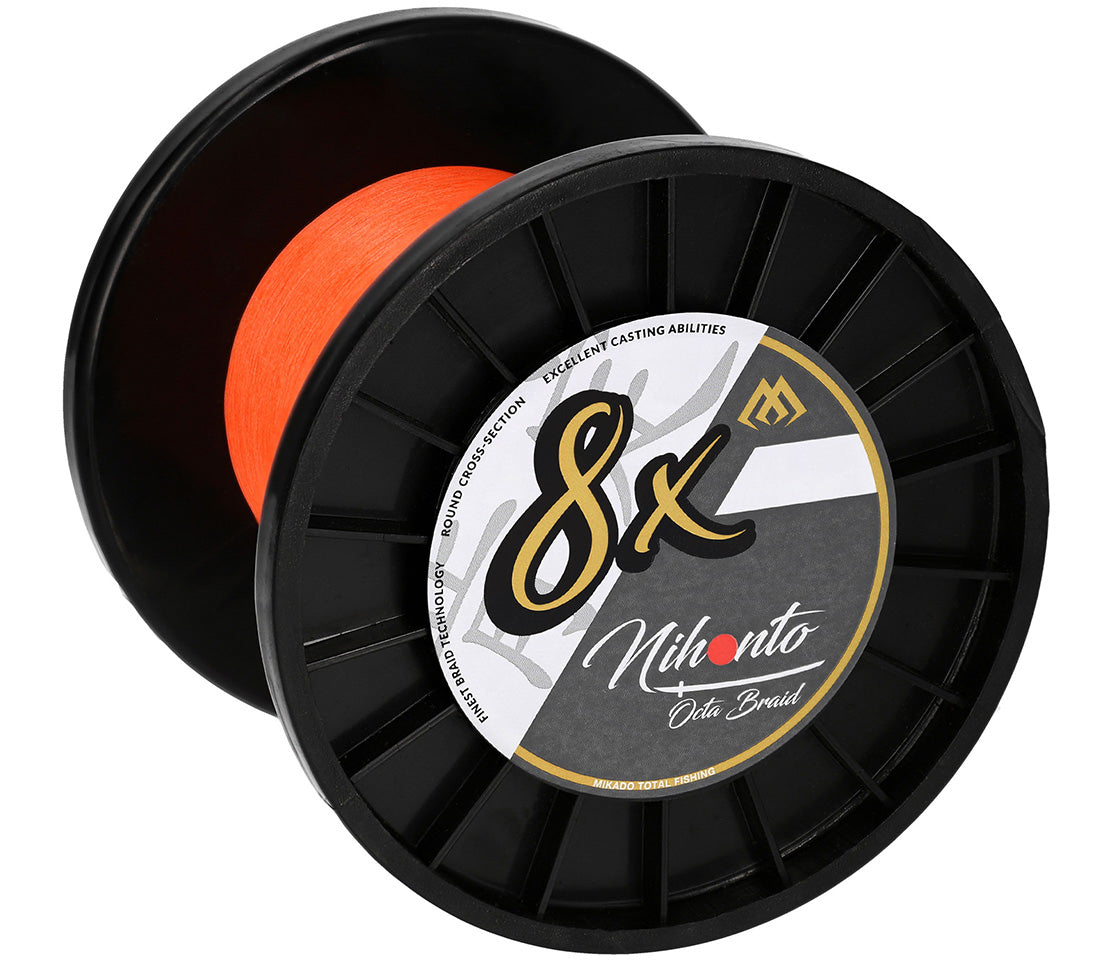 Mikado Geflochtene Schnüre - Nihonto Octa Braid - 0.40mm/39.8kg/3000m - Fluo Orange - 1 Spule