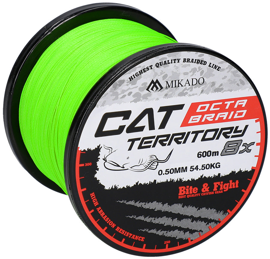 Mikado Geflochtene Schnüre - Cat Territory Octa Braid - 0.50mm/53.3kg/600m - Fluo - 1 Spule
