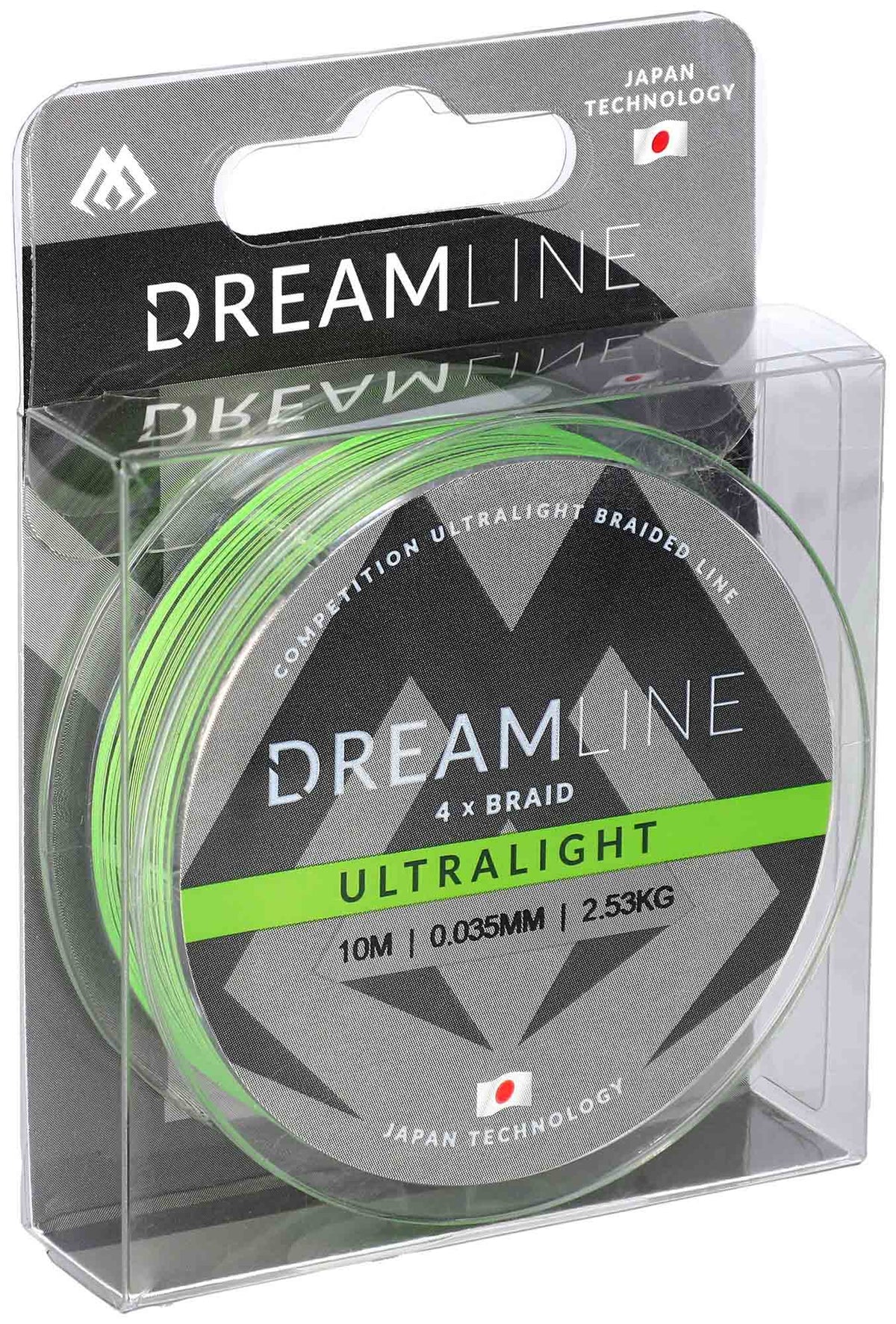 Mikado Geflochtene Schnüre - Dreamline Ultralight - 0.035mm/2.53kg/10m - Fluo Grün - 1 Spule