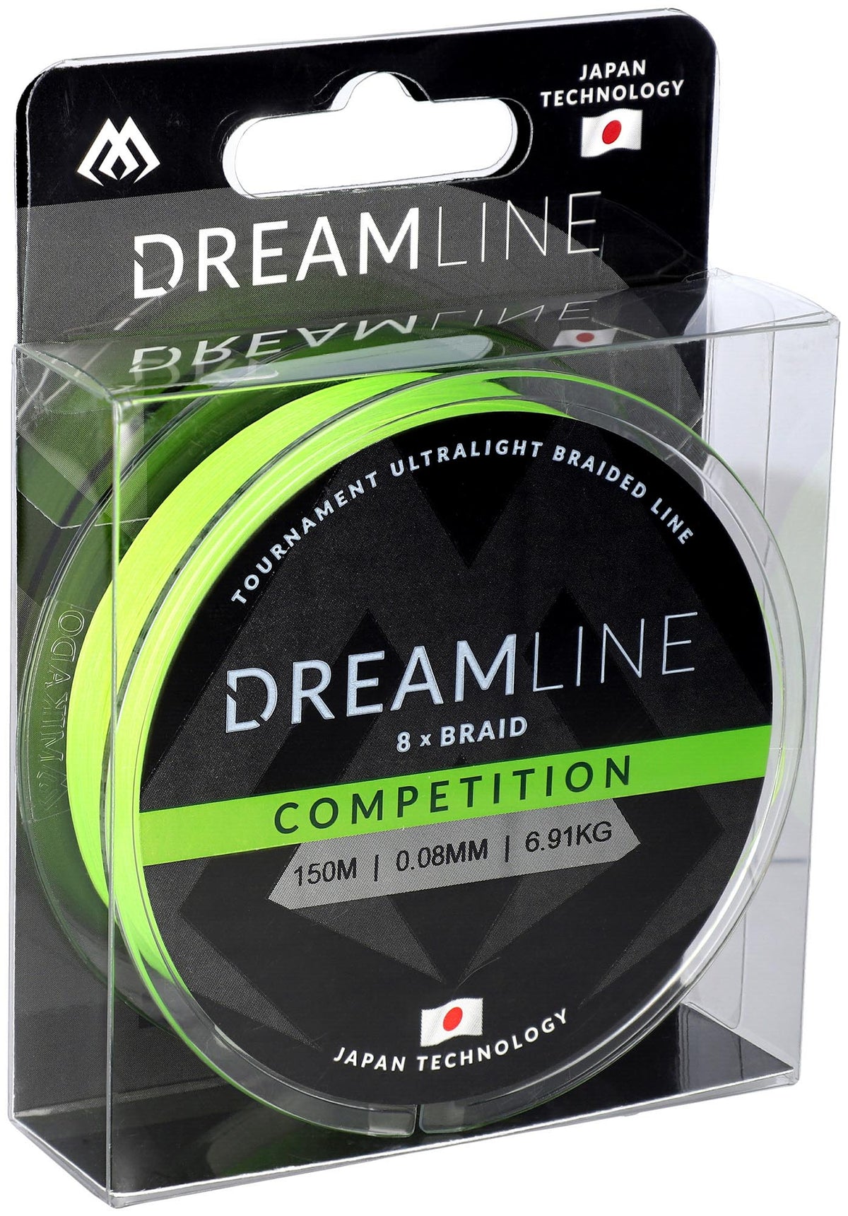 Mikado Geflochtene Schnüre - Dreamline Competition - 0.18mm/18.32kg/150m - Fluo Grün - 1 Spule