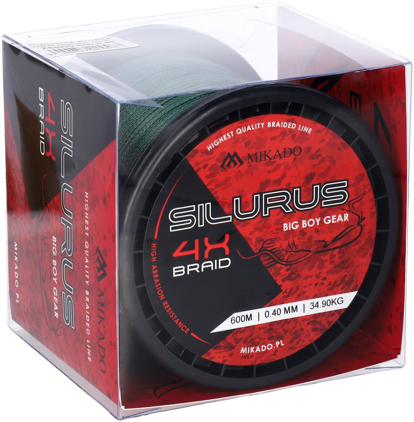 Mikado Geflochtene Schnüre - Silurus 4 X Braid - 0.40mm/34.90kg/600m - Grün - 1 Spule
