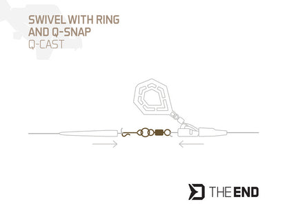 Delphin TheEND Q-Cast Wirbel mit Ring und Schnellwechselclip / 10St.