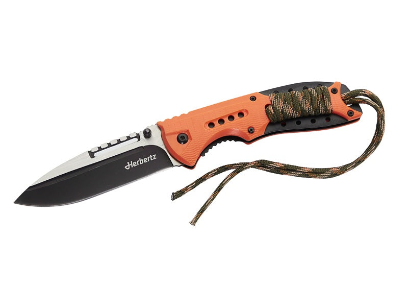 CJH Einhandmesser, orange/Paracord