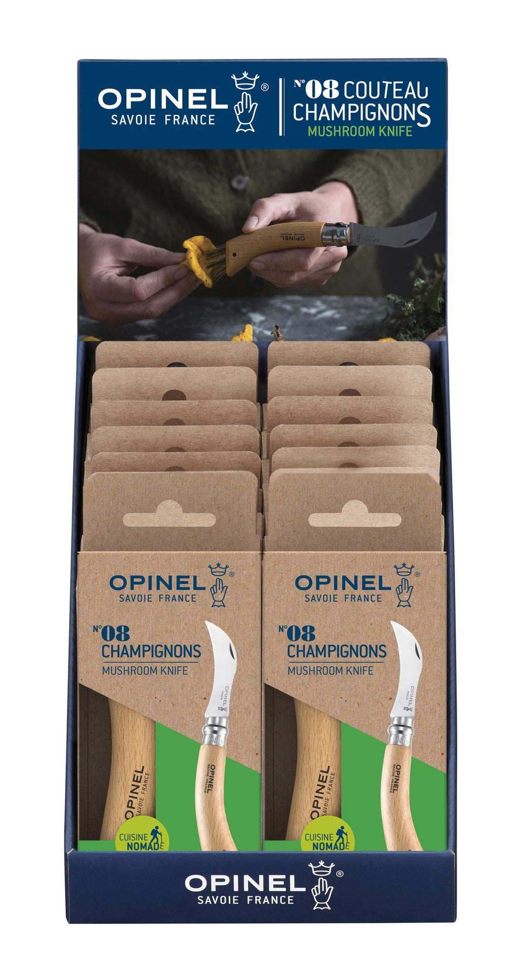 Opinel Display, Pilzmesser, bestückt