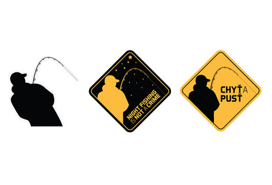 Aufkleber Fischer Silhouette schwarz
