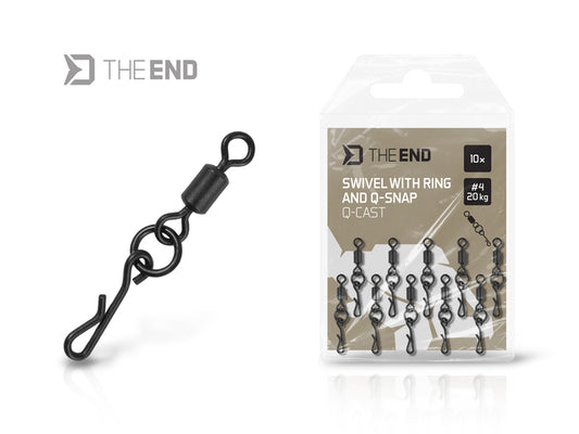 Delphin TheEND Q-Cast Wirbel mit Ring und Schnellwechselclip / 10St.