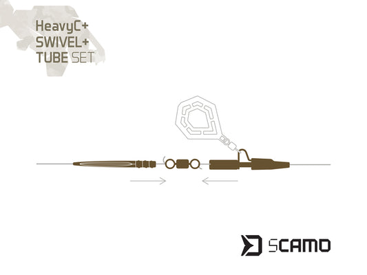Set Delphin sCAMO HeavyC + Swivel + Tube  5 Sets