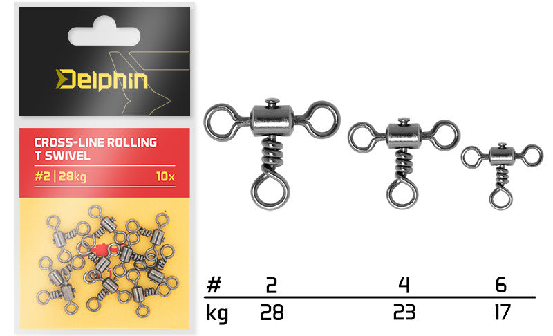 Cross-line rolling T swivel / 10 St.
