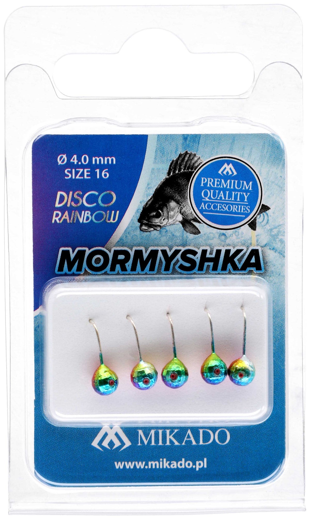 Mikado Köder - Runde Mormyshka Disco 4.5 - Regenbogen - 5 Stk.