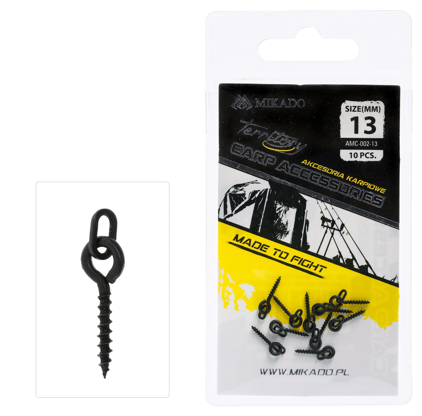 Mikado Schraube - Für Boilies Mit Ovalring - 13mm - 10 Stk.