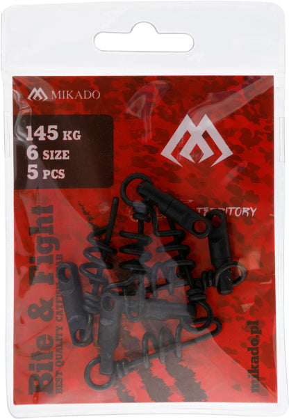 Mikado Wirbel - Mit Schnappen Schraube - Größe 6mm - Schwarz Matt - 5 Stk.