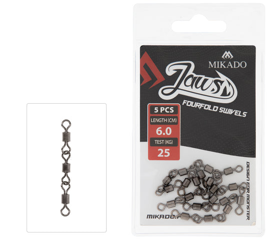 Mikado Wirbel - Jaws Fourfold Swivels - 25kg - 5 Stk.