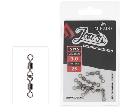 Mikado Wirbel - Jaws Double Swivels - 25kg - 5 Stk.