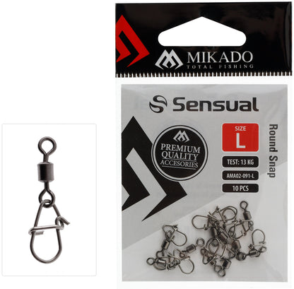 Mikado Snap - Mit Wirbel - Round Snap - Größe S - 10 Stk.