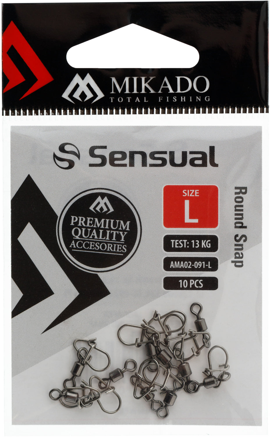 Mikado Snap - Mit Wirbel - Round Snap - Größe L - 10 Stk.