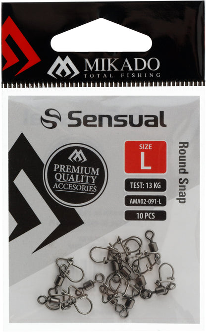 Mikado Snap - Mit Wirbel - Round Snap - Größe L - 10 Stk.