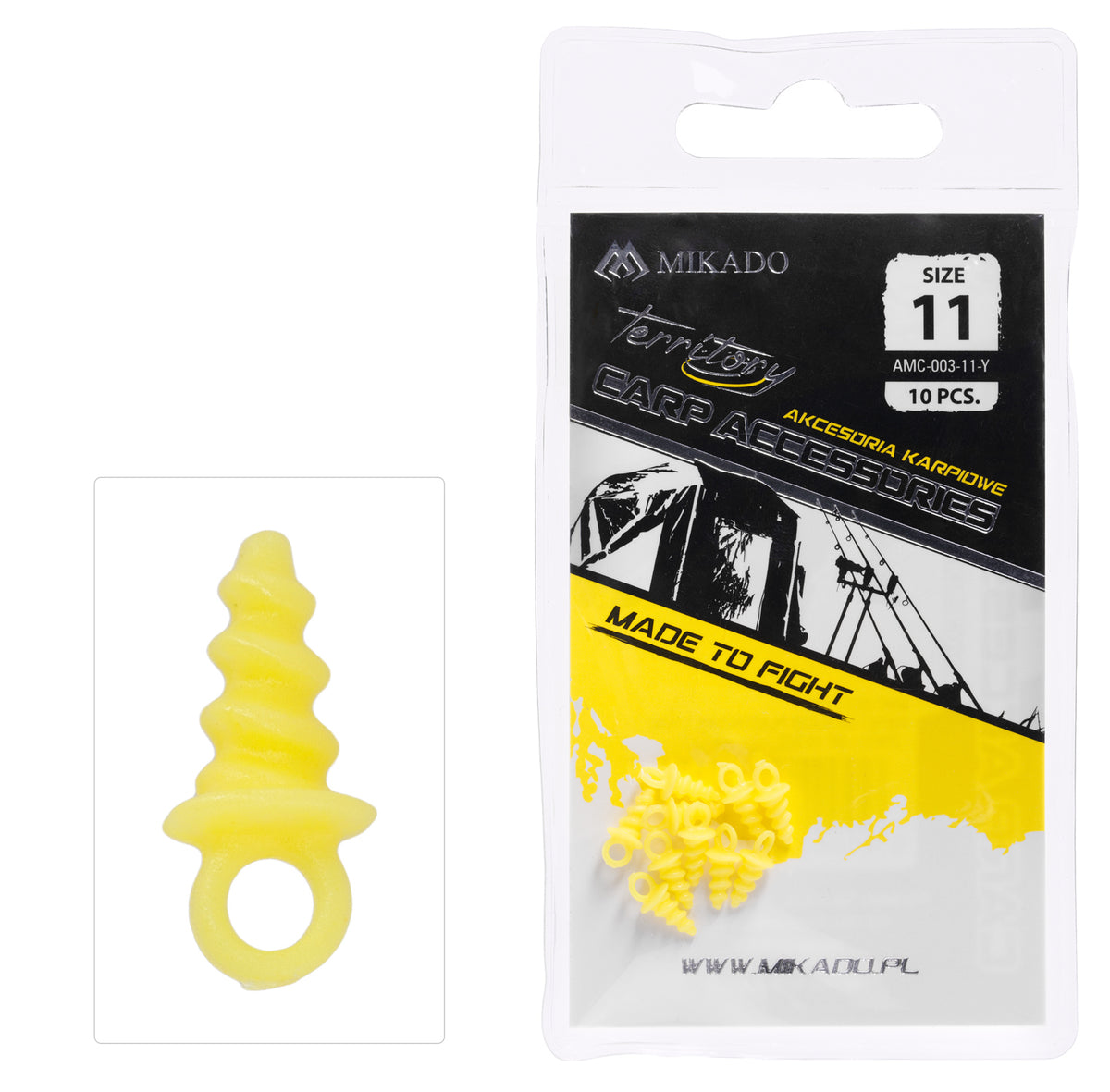 Mikado Schraube - Für Boilies Plastik - 11mm - Gelb - 10 Stk.