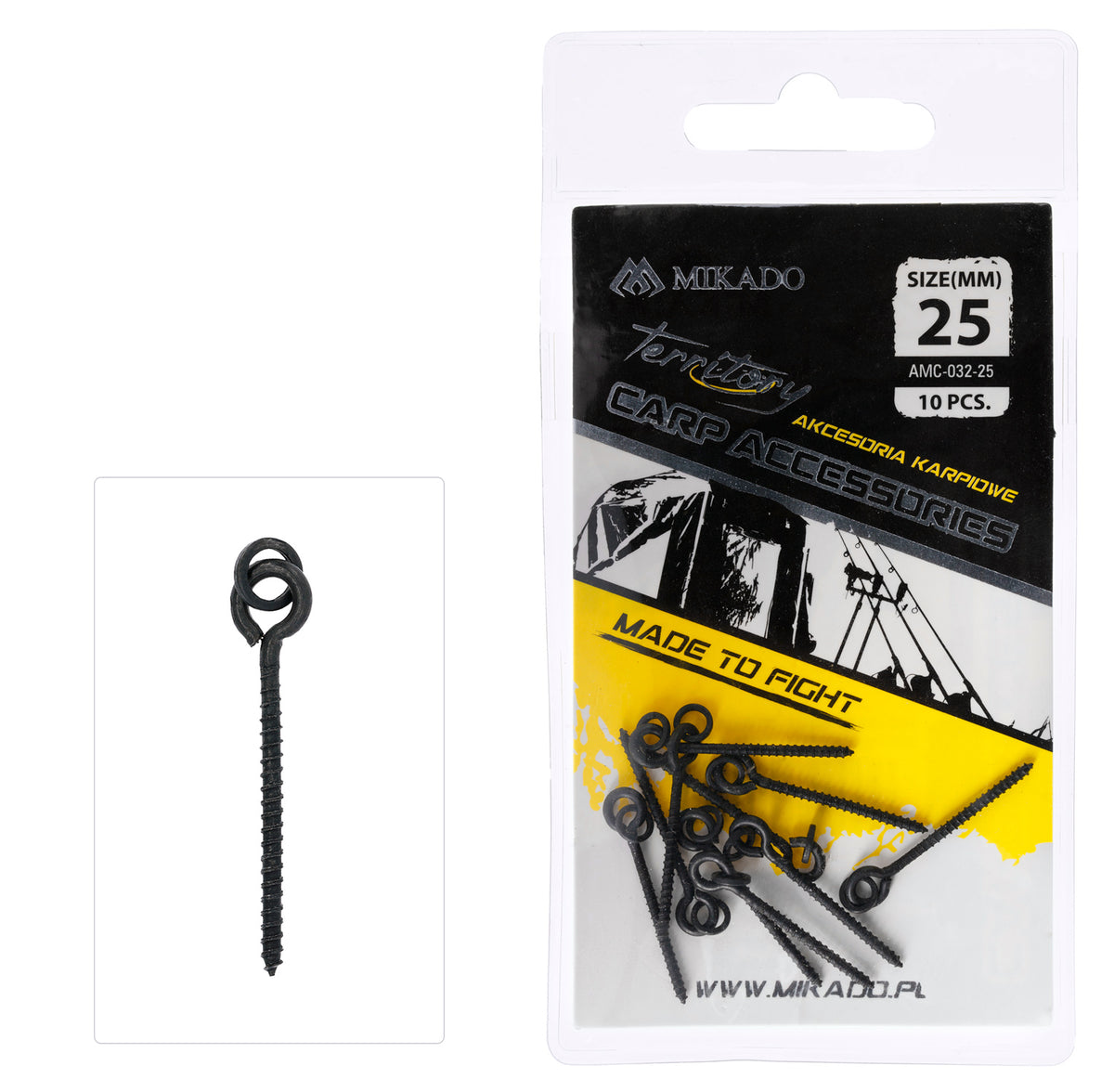 Mikado Schraube - Für Boilies Mit Split-Ring 25mm - 10 Stk.