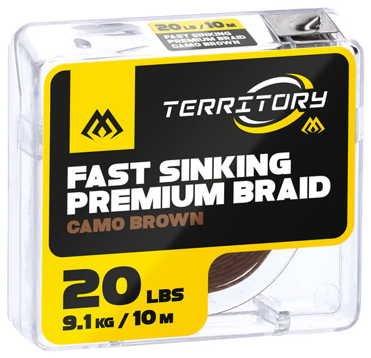 Mikado Geflochtene Vorfachschnur - Fast Sinking Premium Braid - - Camo Braun