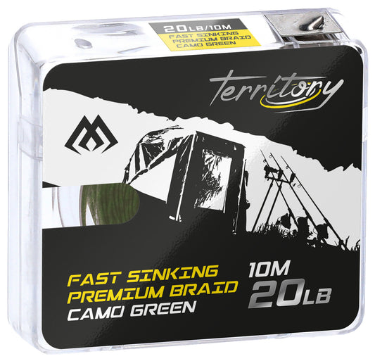 Mikado Geflochtene Vorfachschnur - Fast Sinking Premium Braid - - Camo Grün