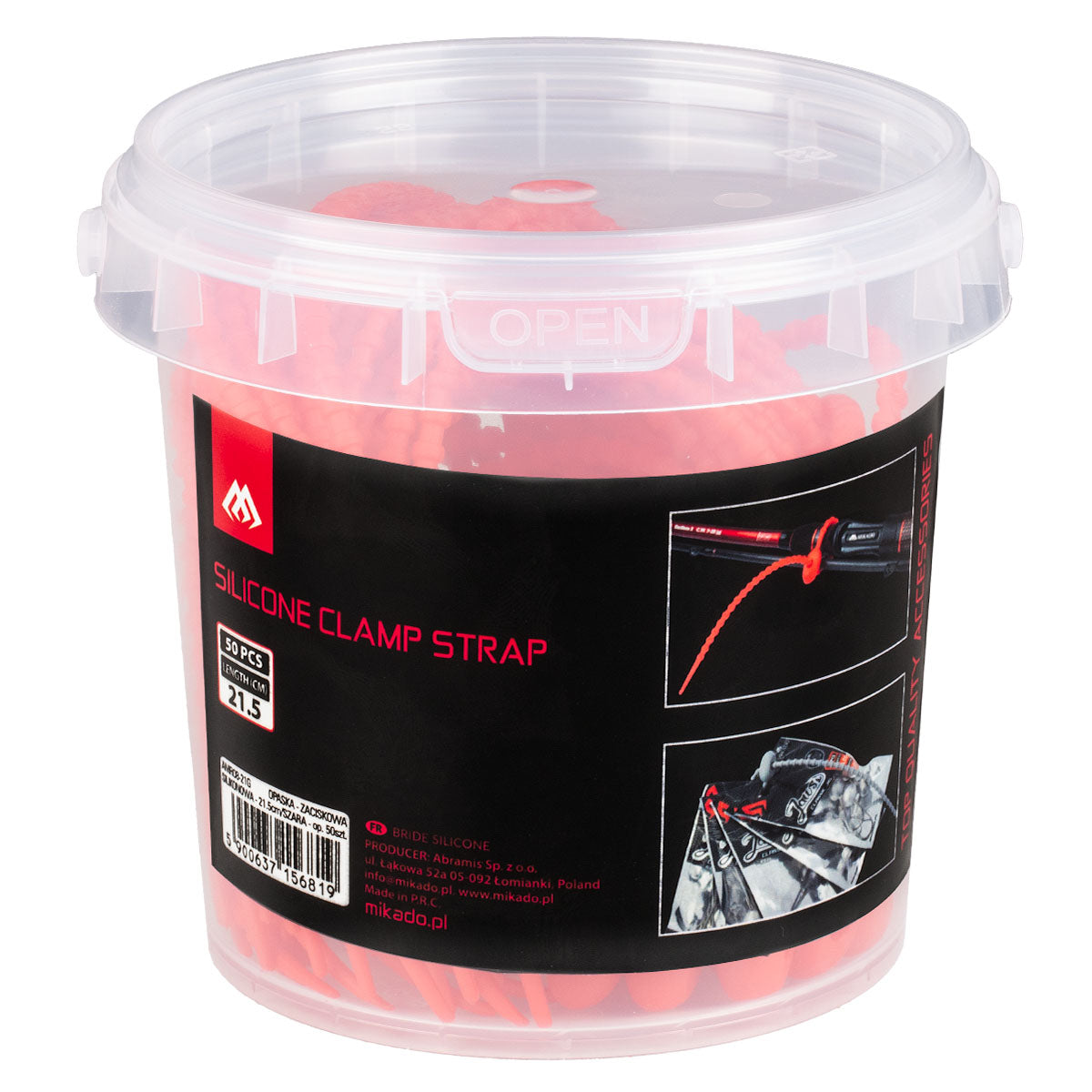 Mikado Band - Silikon-Clipband - 21,5 cm/ROT - 50 stk.