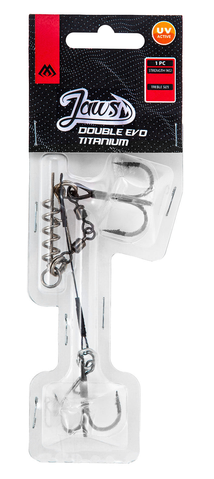 Mikado Stinger - Titan Jaws Double Evo Titanium Xl - 30 Kg - Drillinge 2/0 , 1/0 -  1 STK.