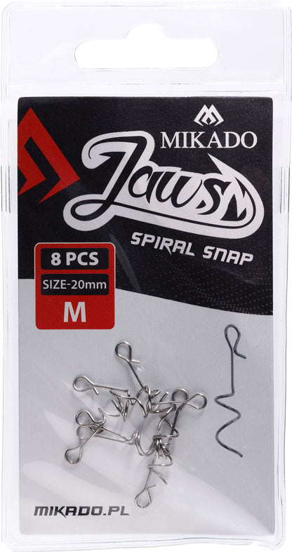Mikado Schraube - Mit Einem Clip Für Haken Offset Jaws Spiral Snap Xs - 10mm - 8 Stk.