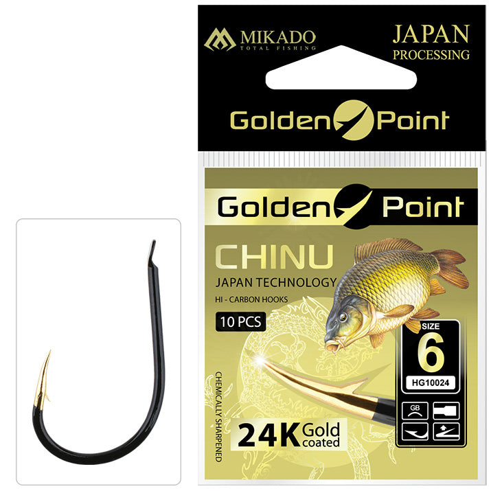 Mikado Haken - Golden Point - Chinu NR. 6 Gb - 10 Stk.