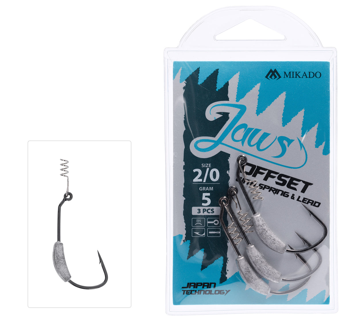 Mikado Haken - Jaws Offset Mit Schraube Und Blei 3g NR. 3/0 - 3 Stk.