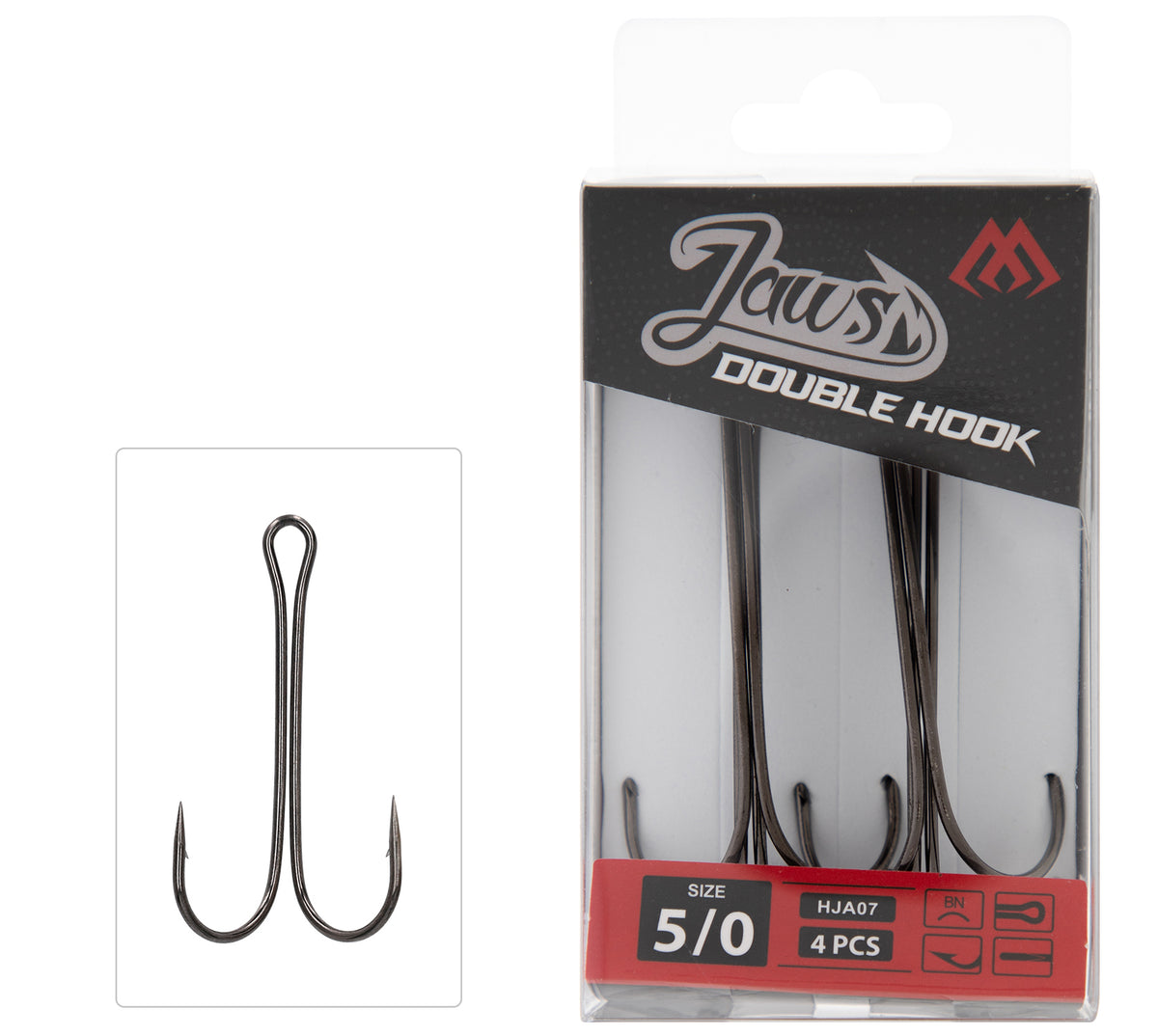 Mikado Drillingshaken - Jaws Double Hook Doppelt NR. 1/0 - 5 Stk.