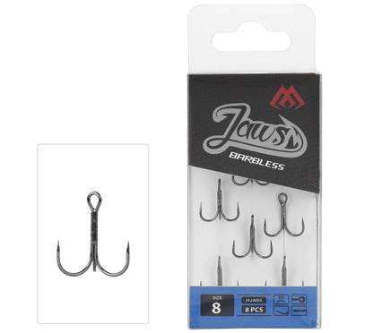 Mikado Drillingshaken Widerstandsfrei - Jaws Barbless NR. 8 - 8 Stk.
