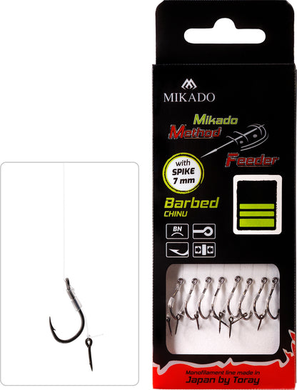 Mikado Methode Feeder Rig - Mit Nadel - Haken Mit Widerhaken Grösse 10 / Schnur: 0.23mm/10cm - 8 Stk.