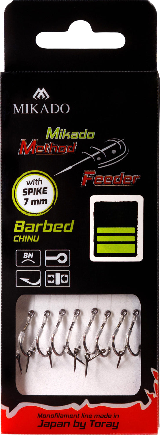 Mikado Methode Feeder Rig - Mit Nadel - Haken Mit Widerhaken Grösse 4 / Schnur: 0.28mm/10cm - 8 Stk.