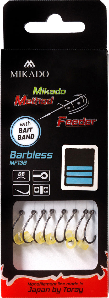 Mikado Methode Feeder Rig - Mit Gummi Haken Ohne Widerhaken 10 / Schnur 0.20mm/10cm - 8 Stk.