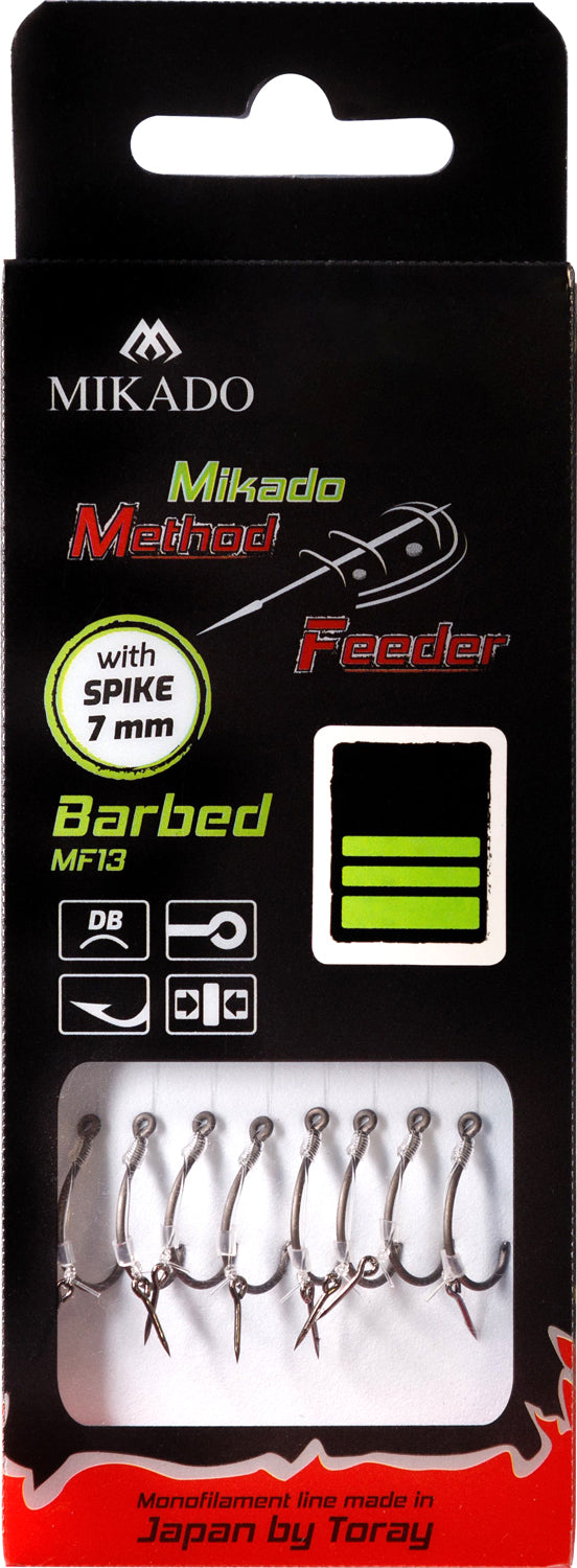 Mikado Methode Feeder Rig - Mit Nadel - Haken Mit Widerhaken Grösse 6 / Schnur: 0.28mm/10cm - 8 Stk.