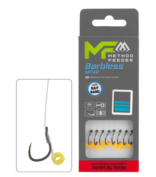 Mikado Leader Mf - MF14 Mit Gummi - Haken Ohne Widerhaken 12 / SCHNUR: 0.20mm/10cm - 8 Stk.