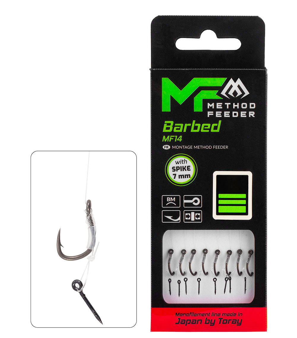 Mikado Leader Mf - MF14 Mit Nadel - Haken Mit Widerhaken Grösse  6 / SCHNUR: 0.25mm/10cm - 8 Stk.