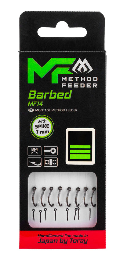 Mikado Leader Mf - MF14 Mit Nadel - Haken Mit Widerhaken Grösse  8 / SCHNUR: 0.23mm/10cm - 8 Stk.