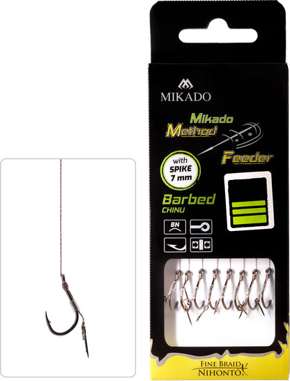 Mikado Methode Feeder Rig - Mit Nadel - Haken Mit Widerhaken Grösse 4 / Geflochtene Schnüre: 0.16mm/10cm - 8 Stk.