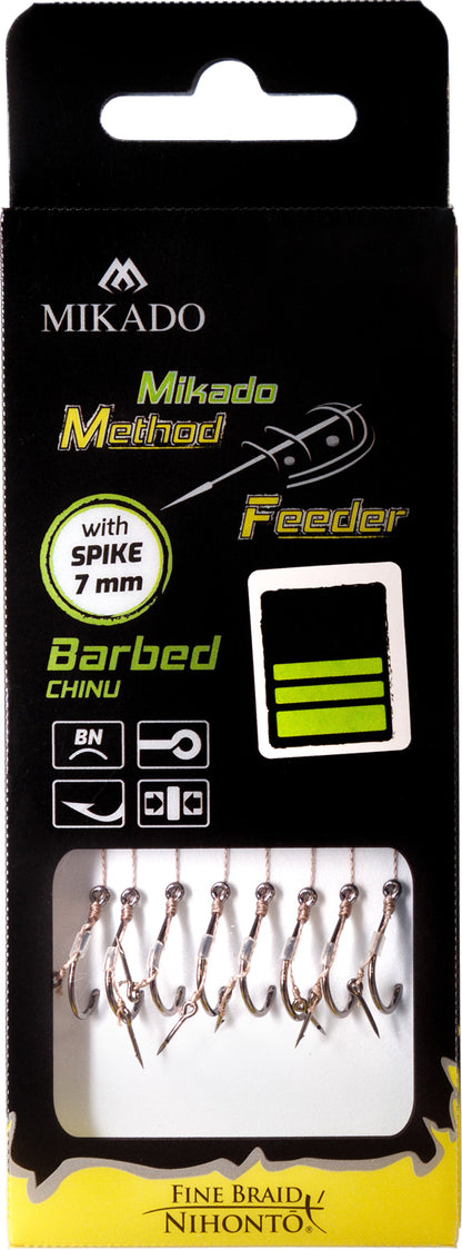 Mikado Methode Feeder Rig - Mit Nadel - Haken Mit Widerhaken Grösse 12 / Geflochtene Schnüre: 0.12mm/10cm - 8 Stk.